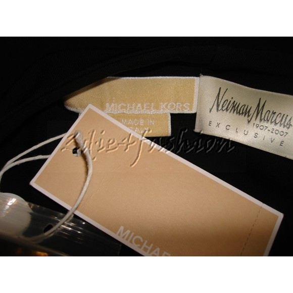 $1095 New with Tags MICHAEL KORS Sexy Halter Stretchy Black Twist Front Dress 4 - Picture 5 of 5